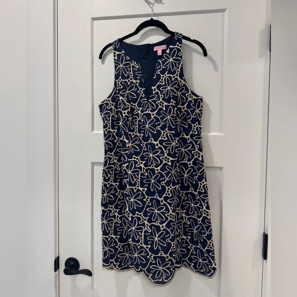 lilly pulitzer navy gold dress Lilly Pulitzer Dresses | Nwt Lilly Pulitzer Reema Sleeveless Polo Dress Navy | Color: Blue | Size: Xl